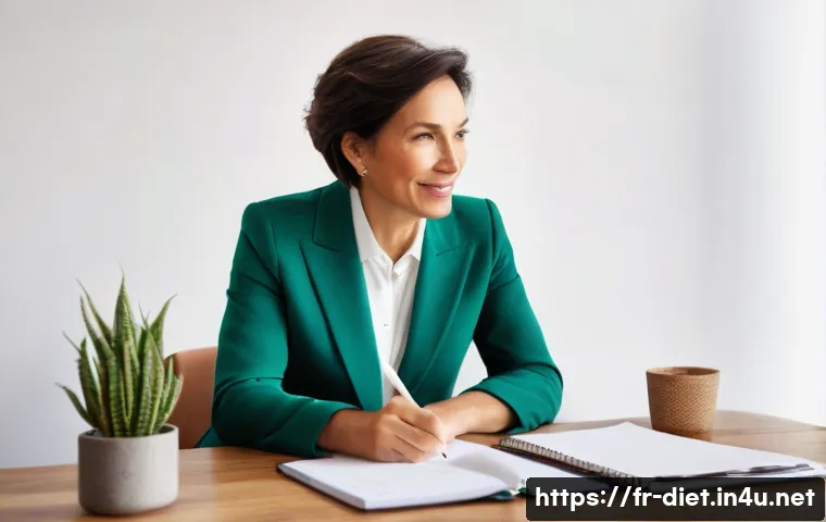 다이어트 지도사 취업 후 고객관리 노하우 - **Prompt:** A warm and inviting image of a female diet coach (around 30-40 years old, wearing profes...